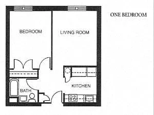 Floor plan 1 BEDROOM