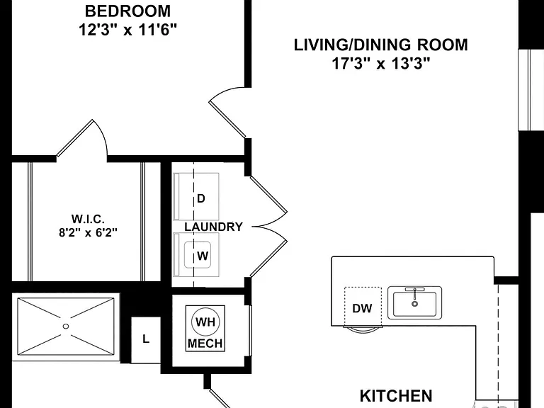 Meadow - 1 Bed, 1 Bath, 718 sq. ft.