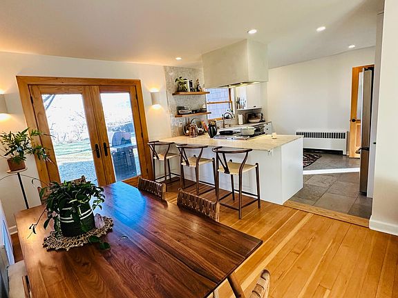 Dining view into kitchen