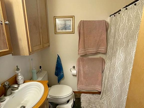 Downstairs 3/4 bath with shower, off bedroom