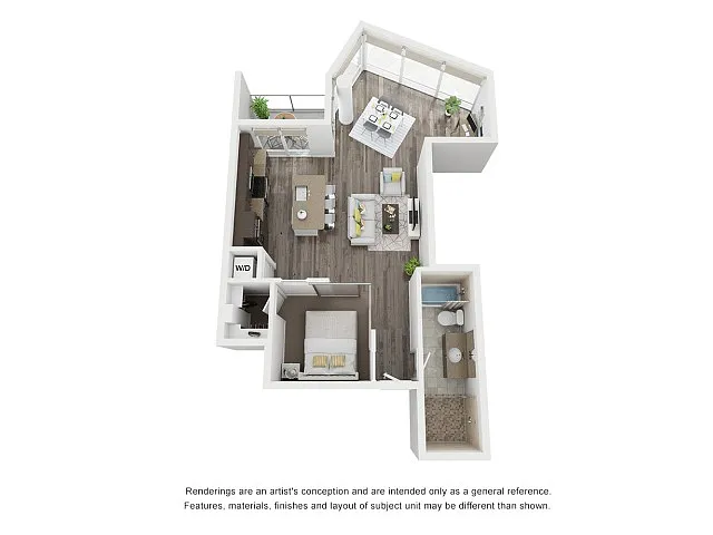 Floor plan 1 Bed 1 Bath B3