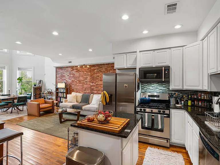 kitchen open to living space