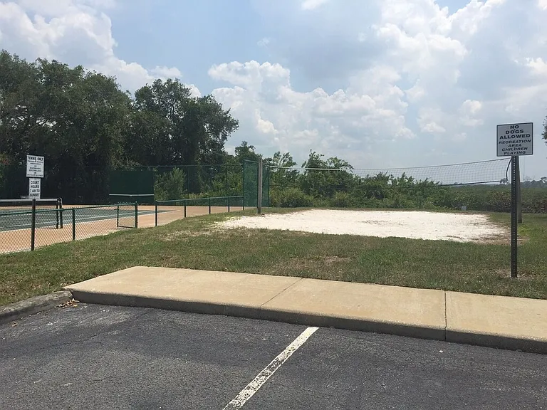 Sand volleyball court at playground community park area