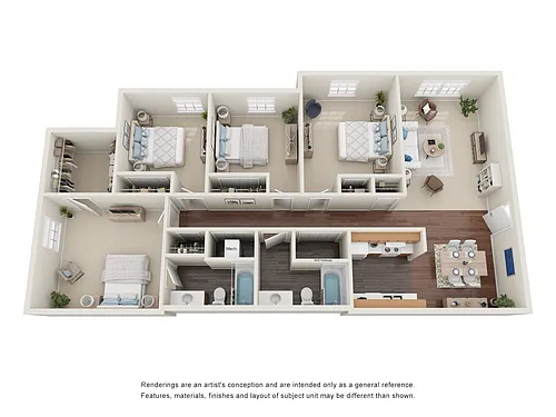 Floor plan 4 Bedroom Two Bathroom
