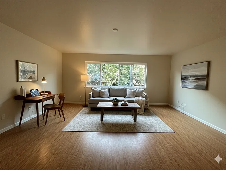 Imagine the 2BR's living room with furniture