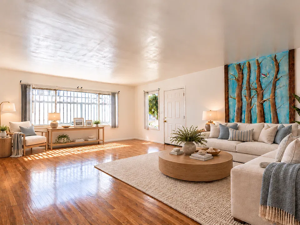 Big living room 
virtually staged