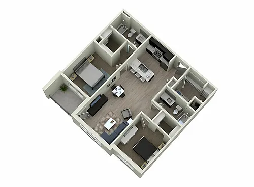 Floor plan 2B - Two Bedroom