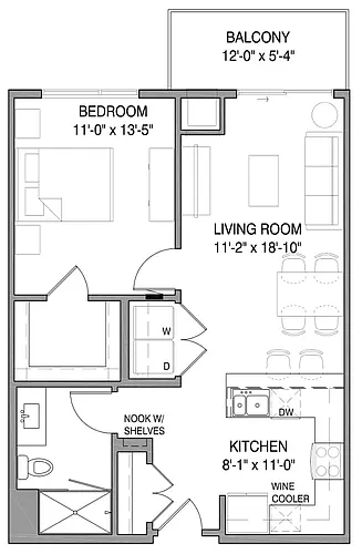 Floor plan One-Bedroom