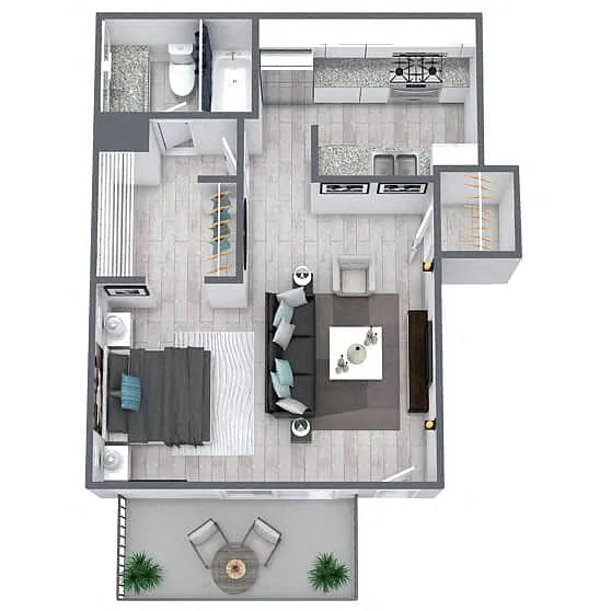 Floor plan S2: 0 Bed 1 Bath