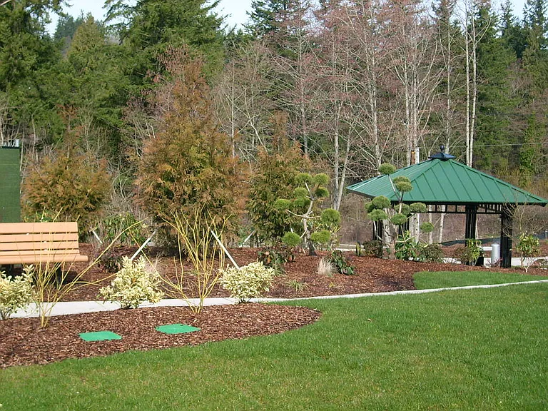 Clean community greenspace around the buildings