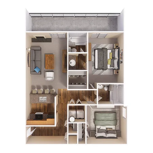 Floor plan 2x2 990 sqft