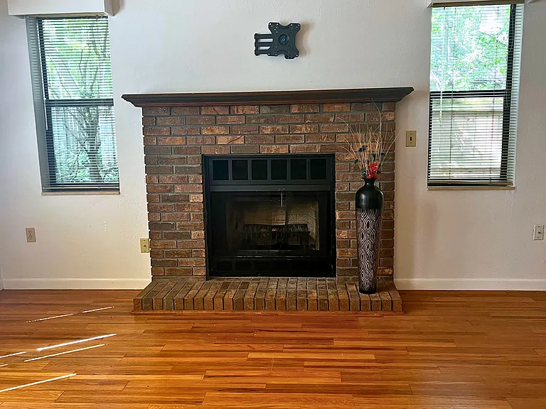 Woodburning fireplace