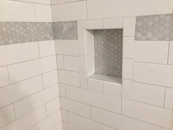 Newly tiled shower
