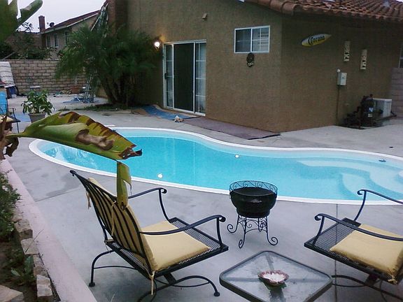 newly cemented patio and pool