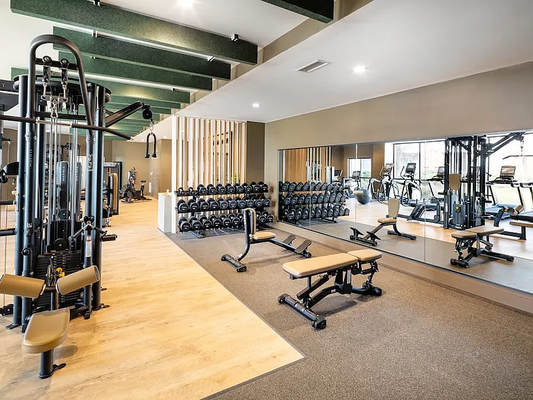 Fitness center with strength and cardio equipment