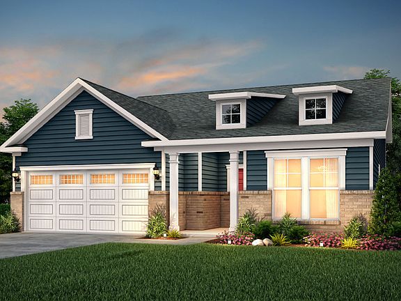 Bedrock Exterior LC3S features siding, brick and covered front porch