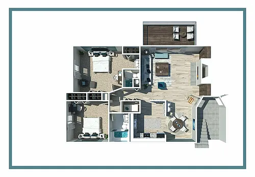 Floor plan 2 Bedroom 2 Bathroom