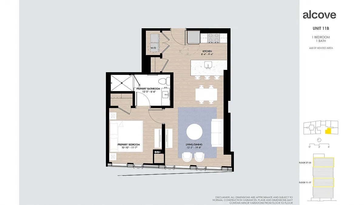 Floor plan Alcove One Bedroom 11 Tier 3