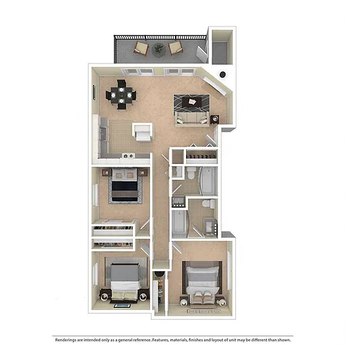 Floor plan 3 Bedroom 2 Bathroom