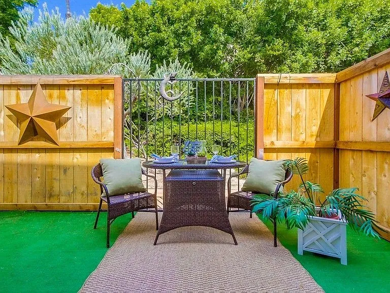 Private patio (furniture & decor not included)