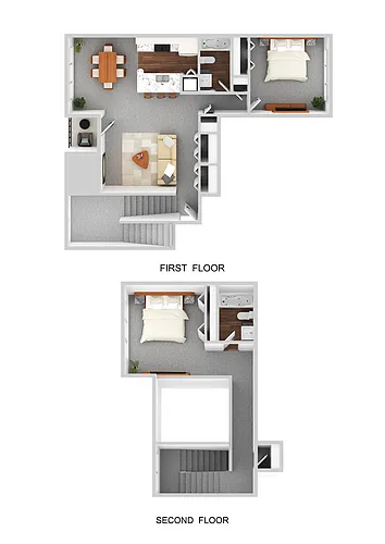 Floor plan Two Bedroom Loft