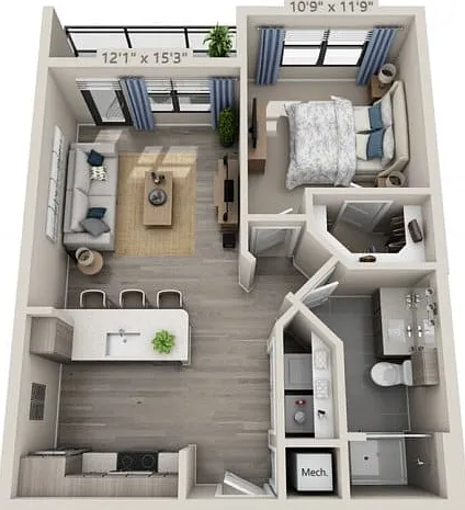 Floor plans are artist's rendering. All dimensions are approximate. Actual product and specifications may vary in dimension or detail. Not all features are available in every apartment. Prices and availability are subject to change. Floor plans are artist
