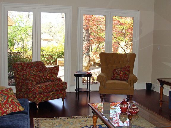 Living room view of courtyard