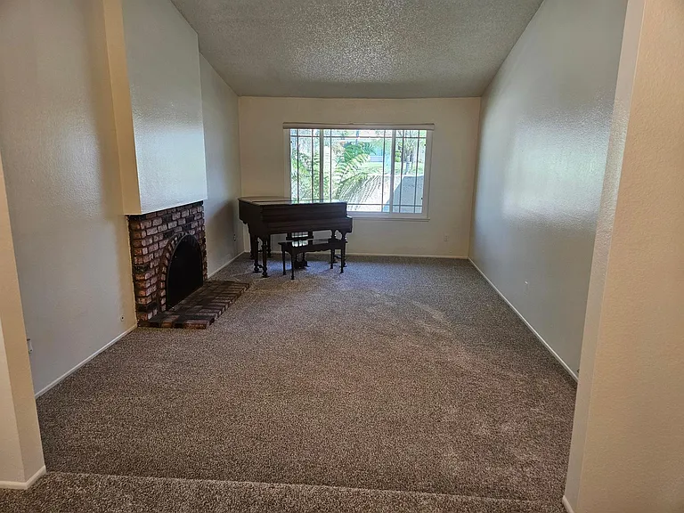 living room with fireplace