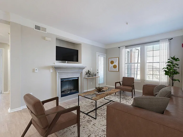 Newly Renovated Living Room with Gorgeous Hardwood-Style Flooring