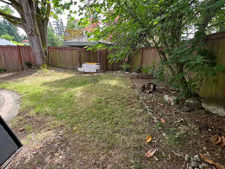 Backyard fully fenced