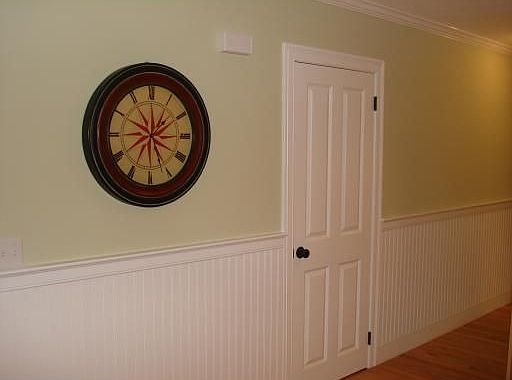 Hall (bead board,black hinges and door knobs,crown molding)