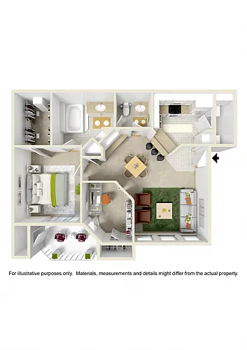 Floor plan 1Bathroom/1Bedroom, STUDY
