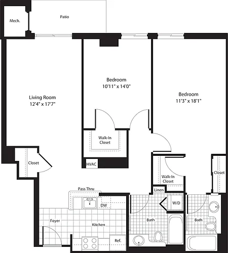 Floor plan 2 Bedrooms O