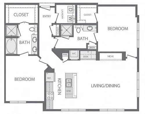 Floor plan B7 2Bed 2Bath