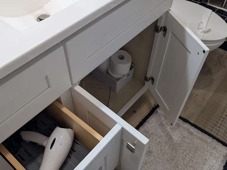 Additional bathroom storage.