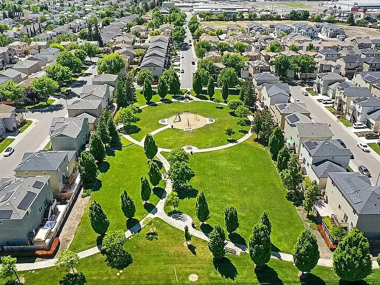 Community areal view - park