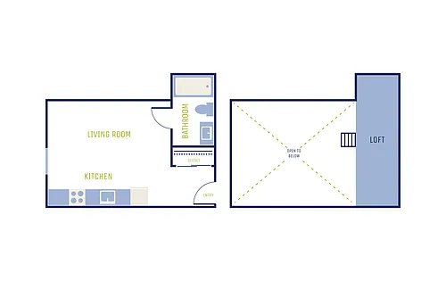 Floor plan Studio Loft E