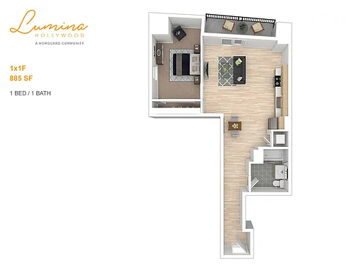 Floor plan 1x1F