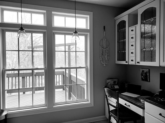 Kitchen with custom built in desk area