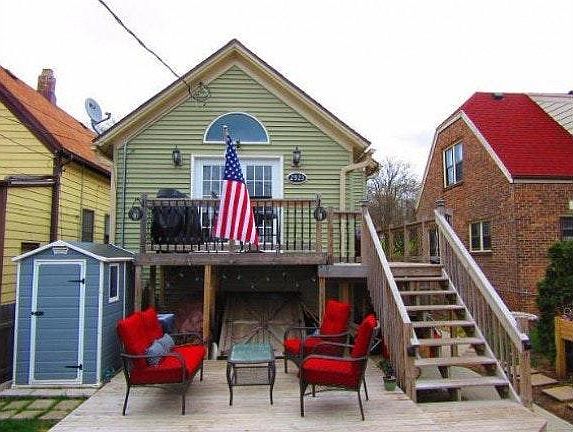 Backyard porch and deck.