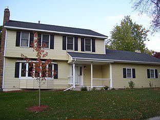 Front with end load garage.