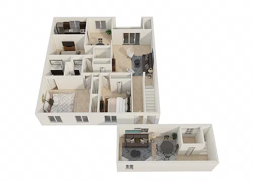 Floor plan Three Bedroom + Den