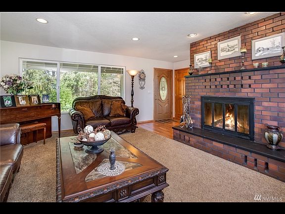 Living room with fireplace.