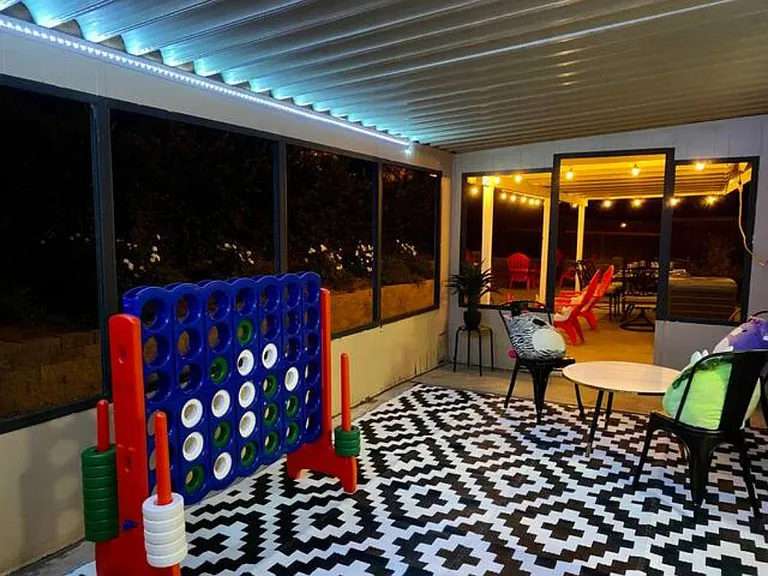 Sunroom at night