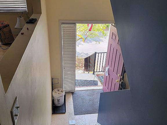 View from main floor to frontdoor