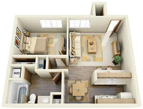 Floor plan One Bedroom B