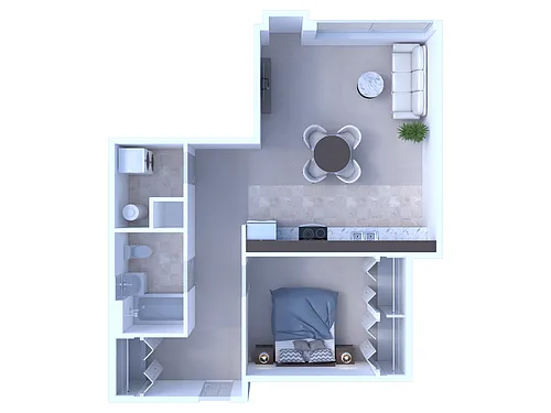Floor plan 1 Bedroom/1 Bathroom - 981