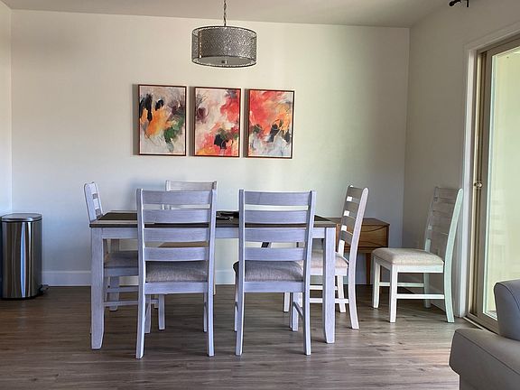Large dining table with 6 chairs