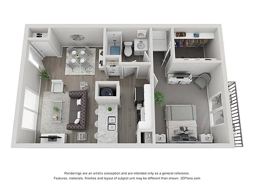 Floor plan One Bedroom One Bathroom Small