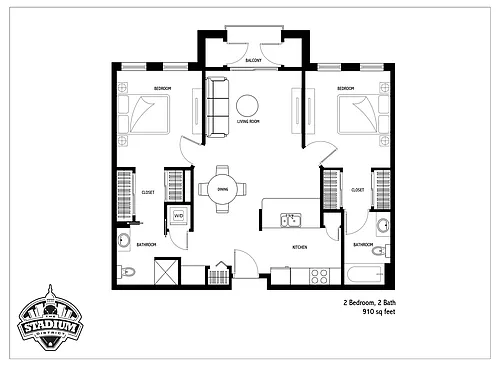 Floor plan 2 Bed 2 Bath